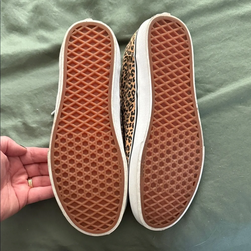 Vans Women’s Leopard Sneakers with White Accents - Picture 3 of 4